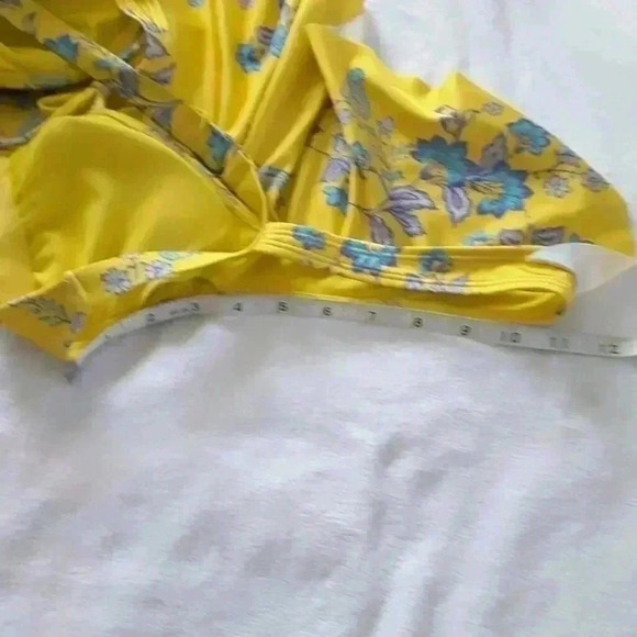SAM EDELMAN Ruffle Front Swimsuit in Yellow Floral S - Picture 9 of 15